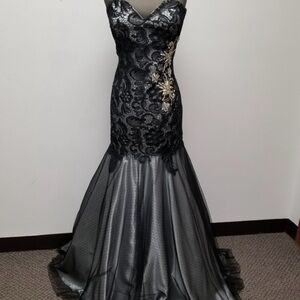 Plus Size Gothic Lace Formal Gown